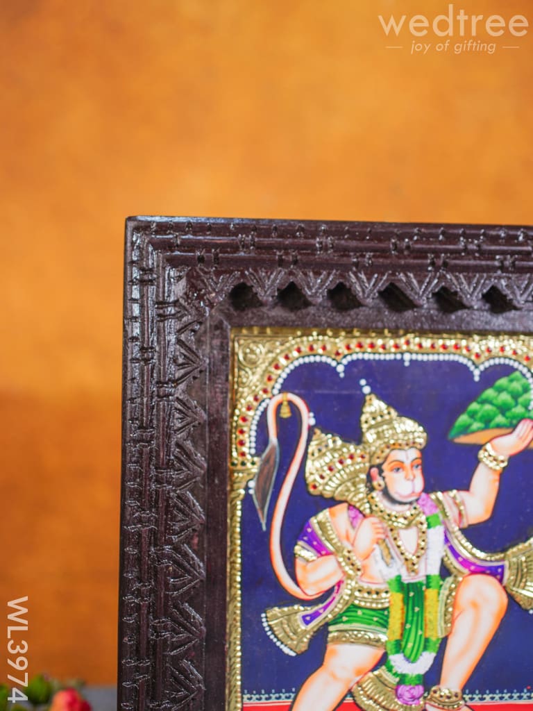 Tanjore Painting - Hanuman 10 X 8 Inch Flat [Gold Foil] Wl3974