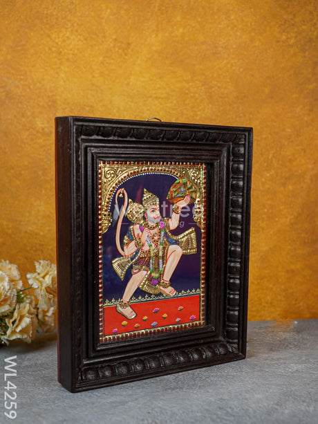 Tanjore Painting - Hanuman 10 X 8 Inch Flat [Gold Foil] Wl4259