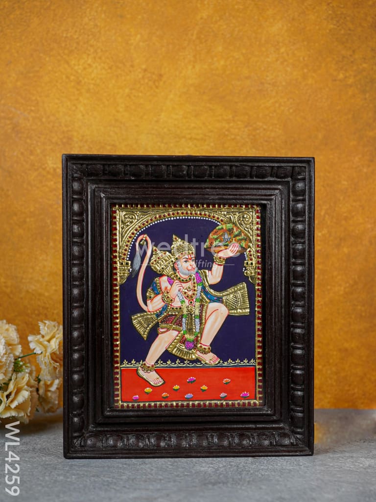 Tanjore Painting - Hanuman 10 X 8 Inch Flat [Gold Foil] Wl4259