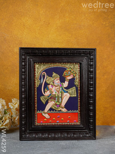 Tanjore Painting - Hanuman 10 X 8 Inch Flat [Gold Foil] Wl4259