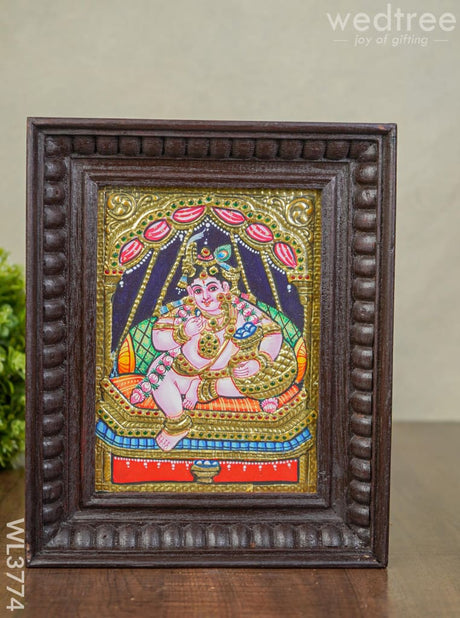 Tanjore Painting Jhoola Krishna - 10X8 Inch Wl3774