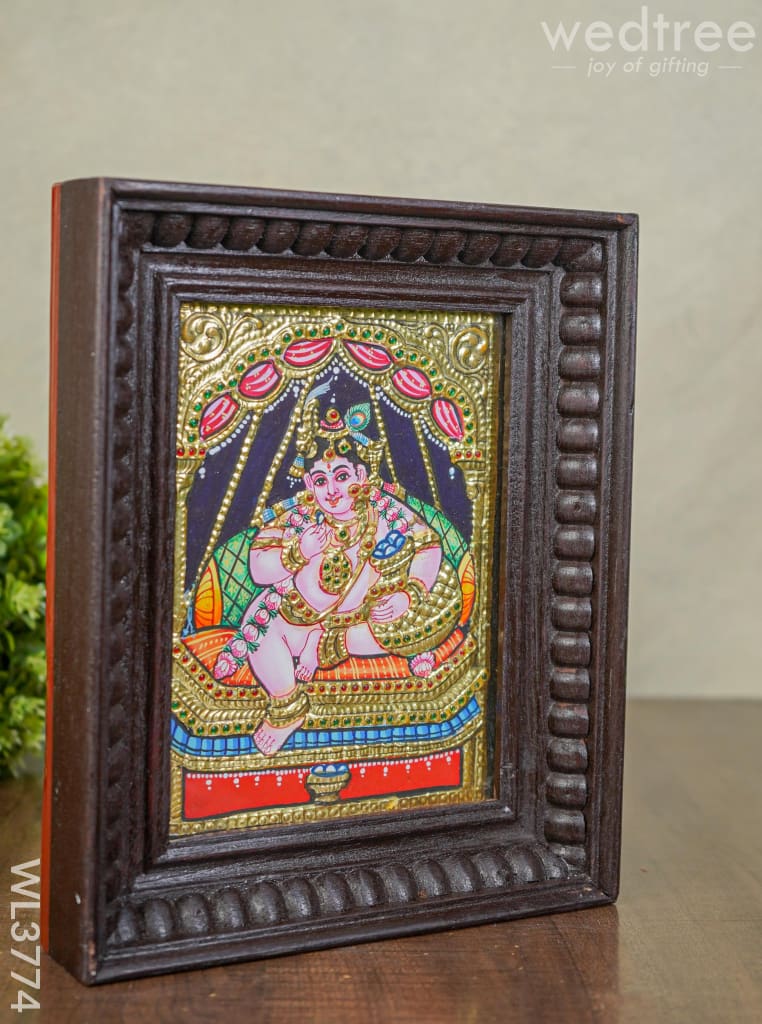 Tanjore Painting Jhoola Krishna - 10X8 Inch Wl3774