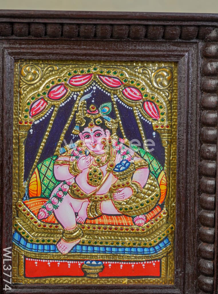 Tanjore Painting Jhoola Krishna - 10X8 Inch Wl3774