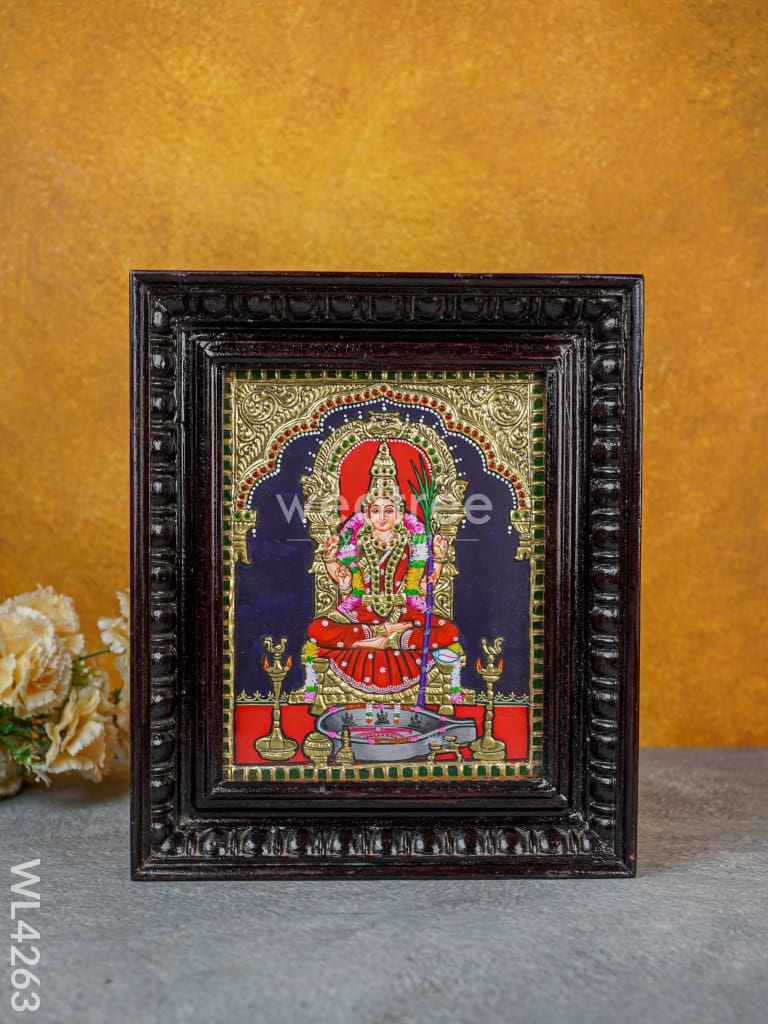 Tanjore Painting - Kamatchi 10 X 8 Inch Flat [Gold Foil] Wl4263