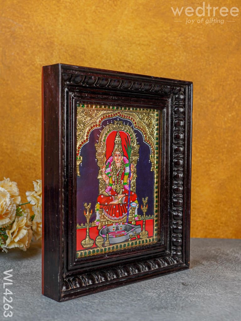 Tanjore Painting - Kamatchi 10 X 8 Inch Flat [Gold Foil] Wl4263