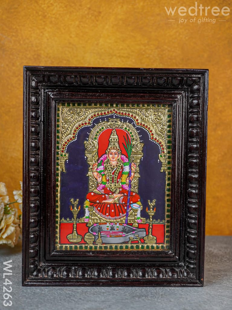 Tanjore Painting - Kamatchi 10 X 8 Inch Flat [Gold Foil] Wl4263