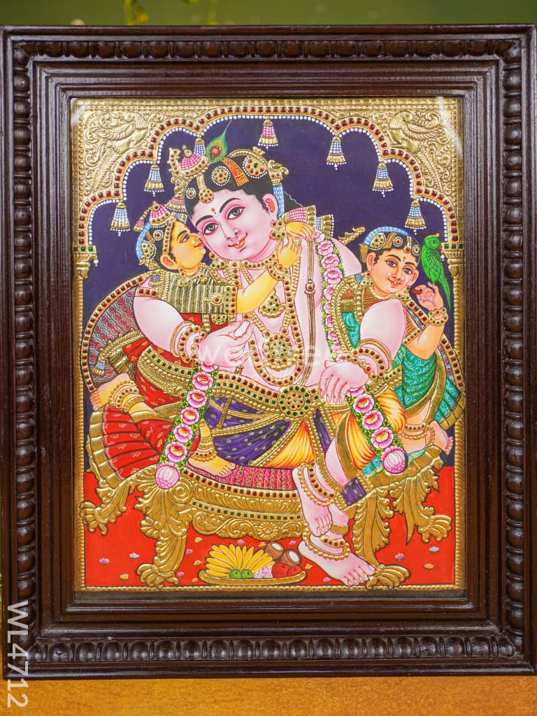 Tanjore Painting - Krishna Flat (Gold Foil) 20 X 16 Inch Wl4712