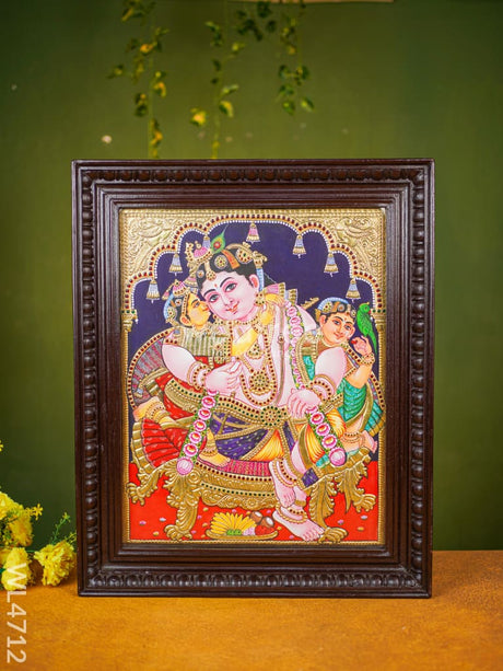 Tanjore Painting - Krishna Flat (Gold Foil) 20 X 16 Inch Wl4712