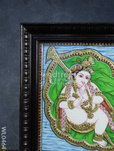 Tanjore Painting Krishna On Banyan Leaf - 15X12 Inches Wl0464