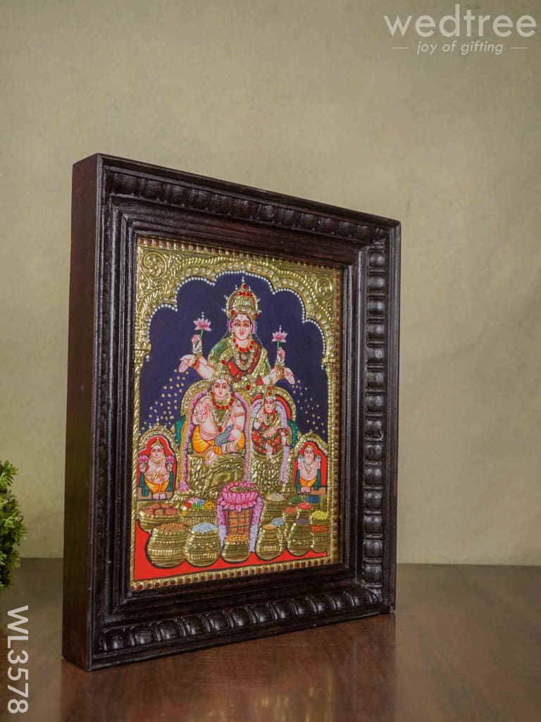 Tanjore Painting Kubera Lakshmi - 12 X 10 Wl3578