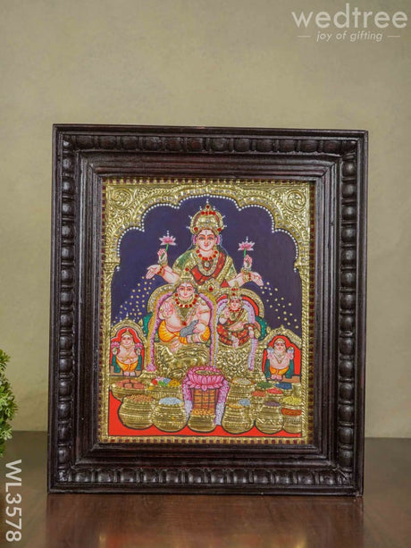 Tanjore Painting Kubera Lakshmi - 12 X 10 Wl3578