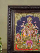 Tanjore Painting Kubera Lakshmi - 12 X 10 Wl3578