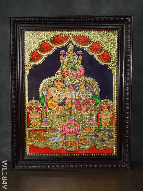 Tanjore Painting Kubera Lakshmi 28X22 - Wl1849