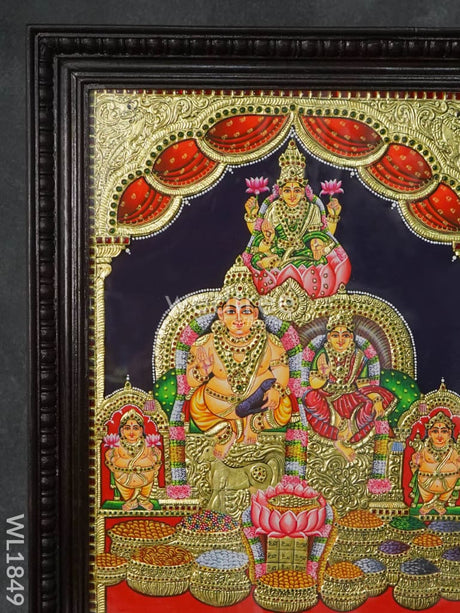 Tanjore Painting Kubera Lakshmi 28X22 - Wl1849