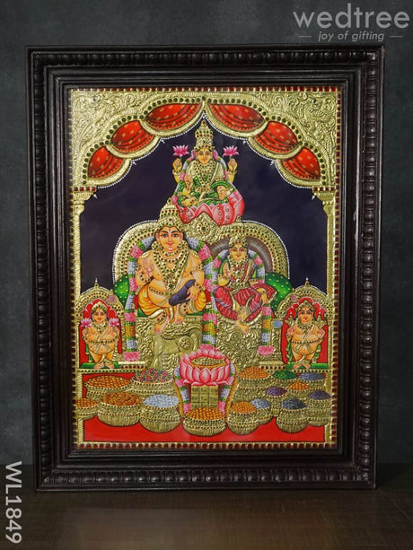 Tanjore Painting Kubera Lakshmi 28X22 - Wl1849