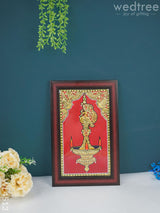 Tanjore Painting - Kuthu Vilaku 14 X 9 Inch Flat [Gold Foil] Wl4513