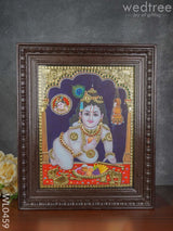 Tanjore Painting Butter Krishna- 15X12 Inches - Wl0459