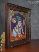 Tanjore Painting Butter Krishna- 15X12 Inches - Wl0459