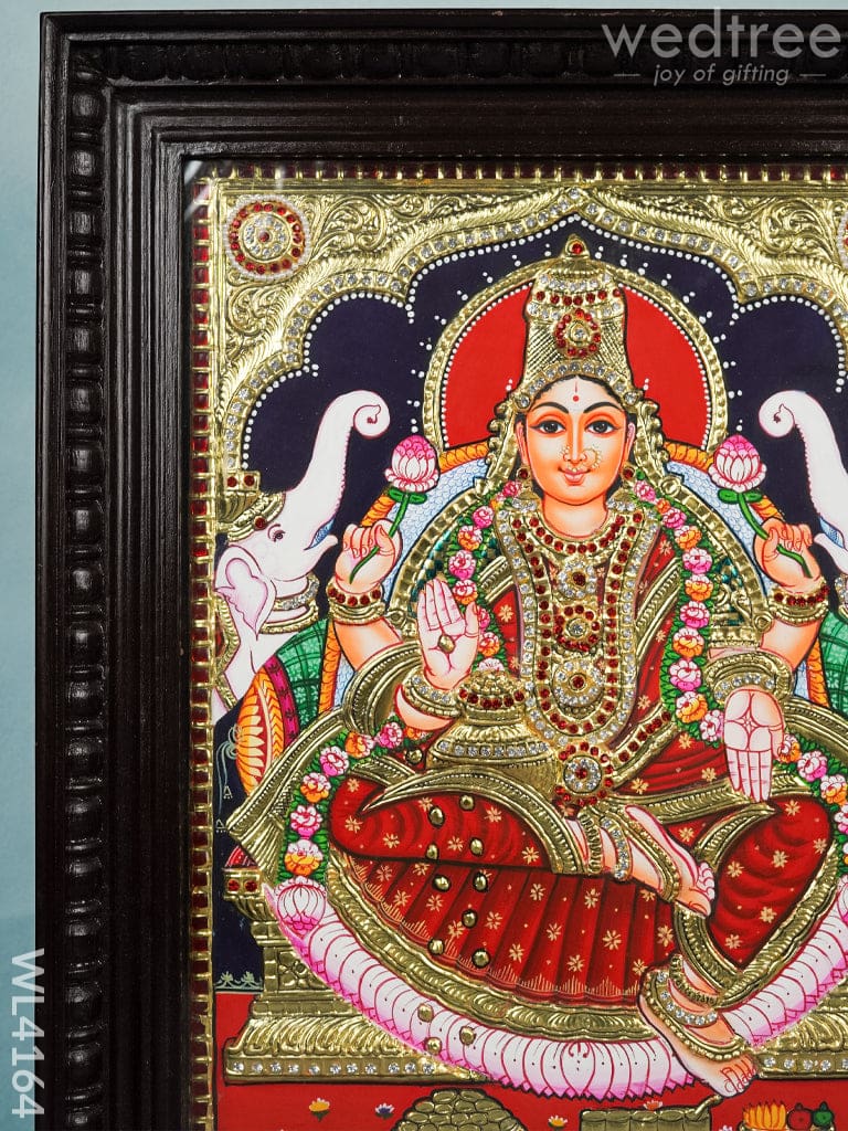 Tanjore Painting - Lakshmi 18 X 14 Inch Semi Embossed Wl4164