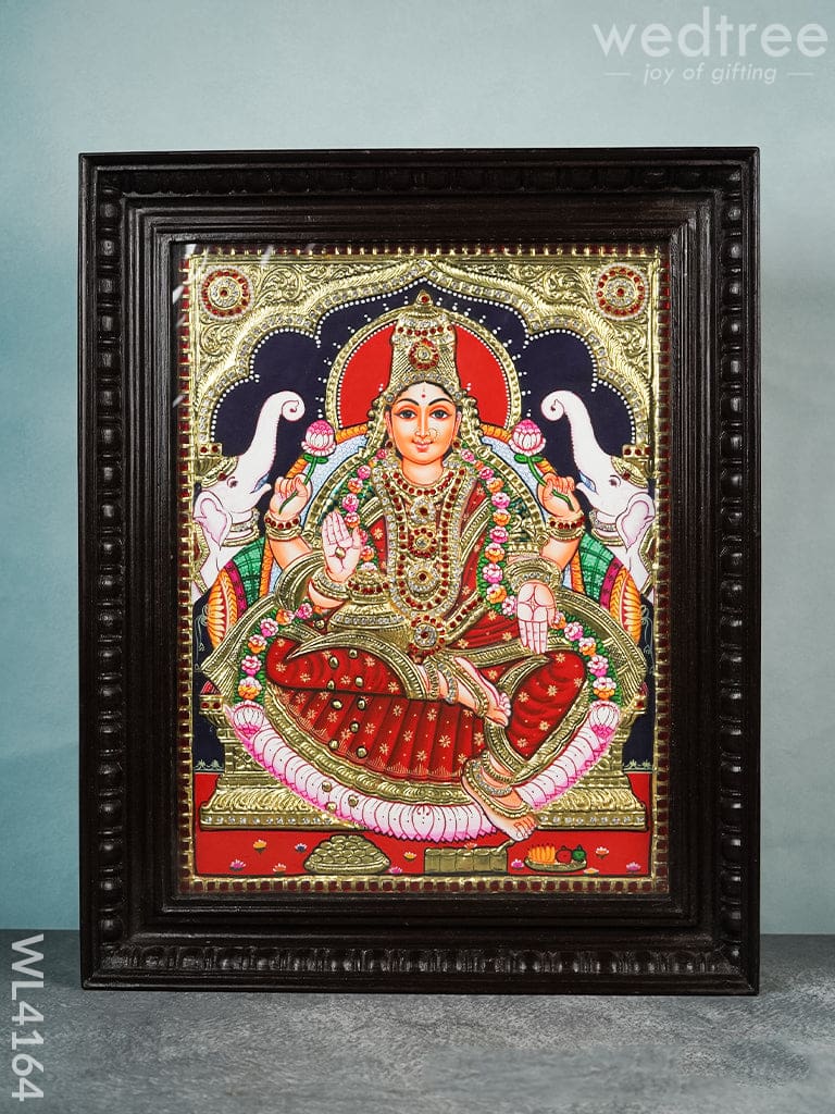 Tanjore Painting - Lakshmi 18 X 14 Inch Semi Embossed Wl4164