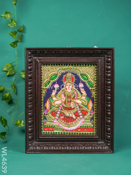 Tanjore Painting - Lakshmi Flat (Gold Foil) 10 X 8 Inch Wl4639