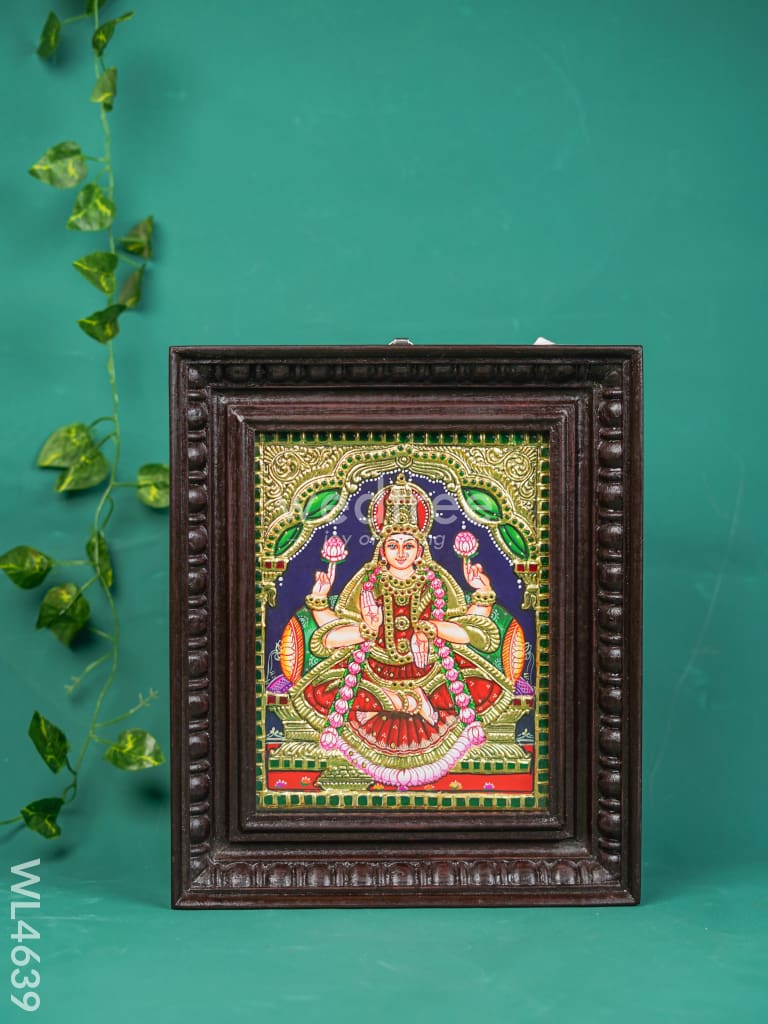 Tanjore Painting - Lakshmi Flat (Gold Foil) 10 X 8 Inch Wl4639