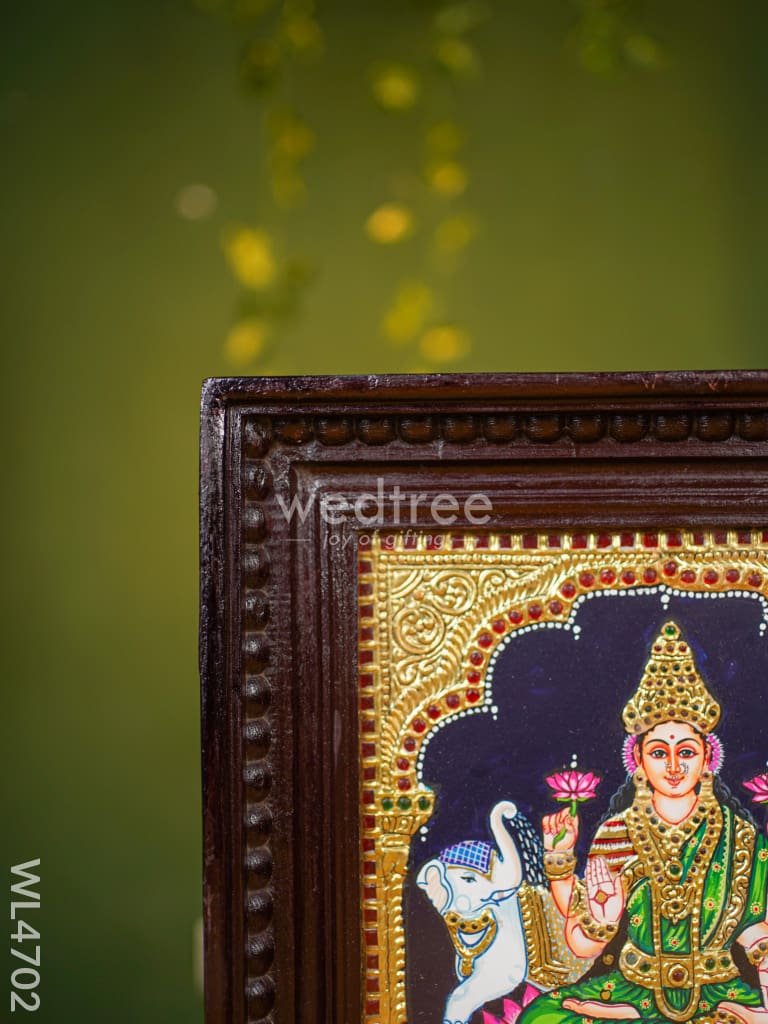 Tanjore Painting - Lakshmi Flat (Gold Foil) 12 X 10 Inch Wl4702