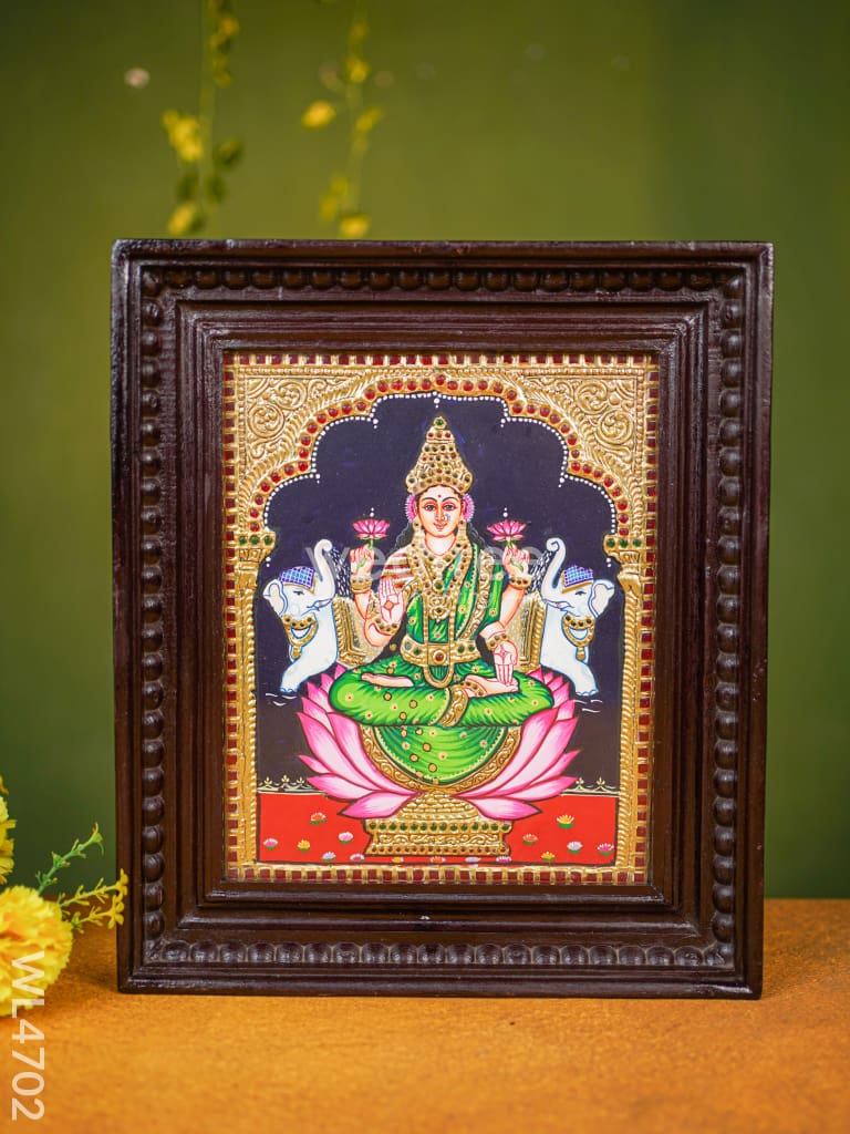 Tanjore Painting - Lakshmi Flat (Gold Foil) 12 X 10 Inch Wl4702