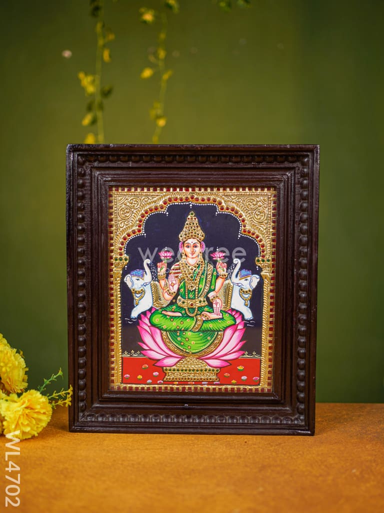 Tanjore Painting - Lakshmi Flat (Gold Foil) 12 X 10 Inch Wl4702