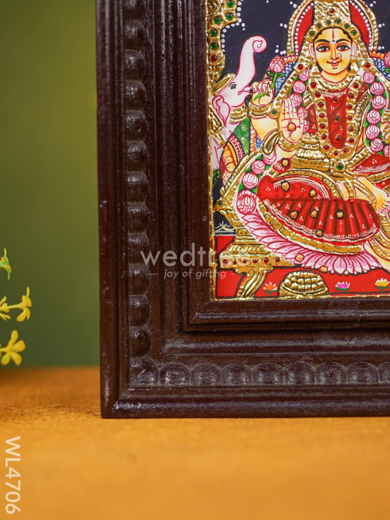 Tanjore Painting - Lakshmi Flat (Gold Foil) 8 X 6 Inch Wl4706