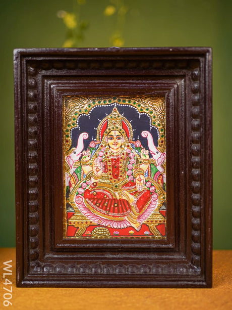 Tanjore Painting - Lakshmi Flat (Gold Foil) 8 X 6 Inch Wl4706