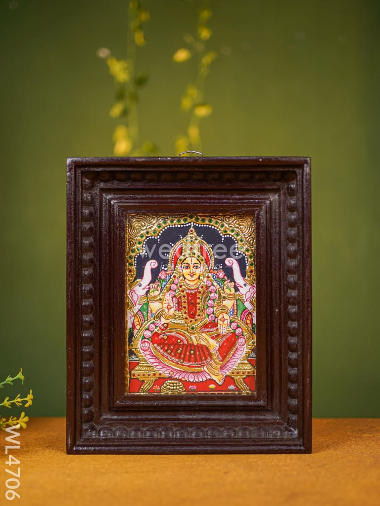 Tanjore Painting - Lakshmi Flat (Gold Foil) 8 X 6 Inch Wl4706