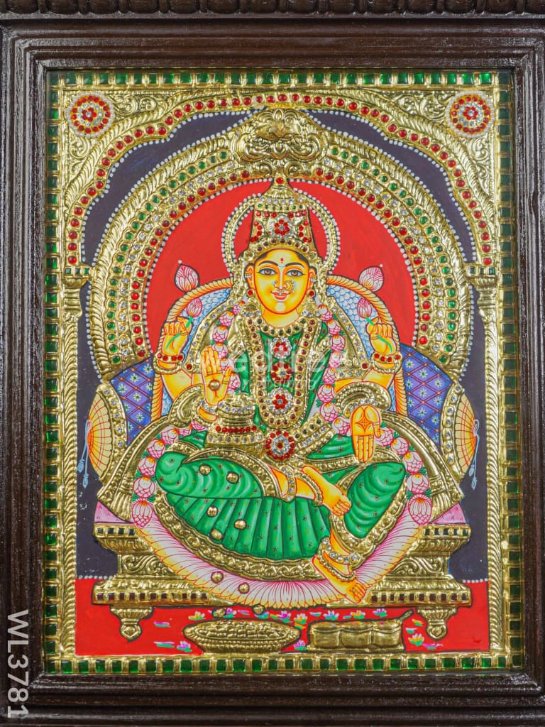 Tanjore Painting Semi Embossed Lakshmi - 15X12 Inch Wl3781