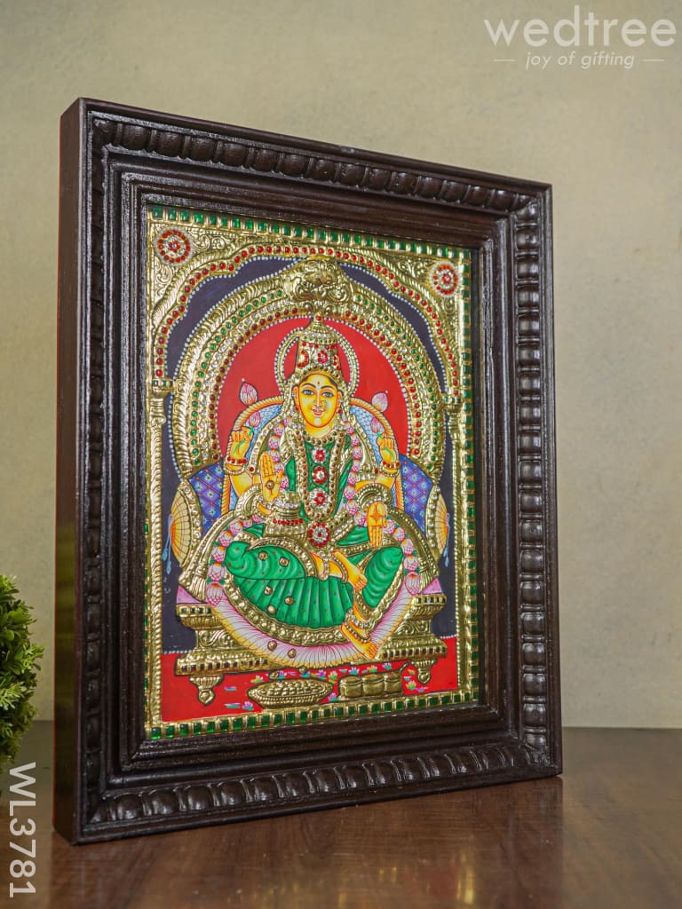 Tanjore Painting Semi Embossed Lakshmi - 15X12 Inch Wl3781