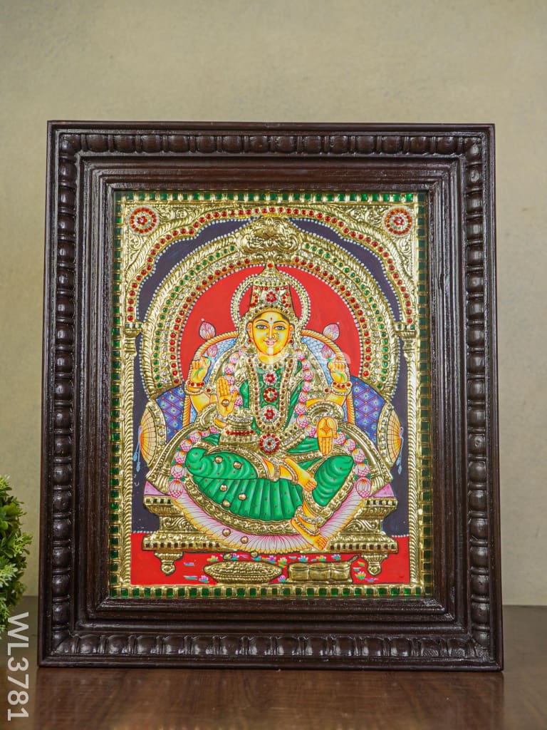 Tanjore Painting Semi Embossed Lakshmi - 15X12 Inch Wl3781