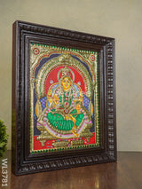 Tanjore Painting Semi Embossed Lakshmi - 15X12 Inch Wl3781