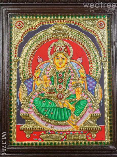 Tanjore Painting Semi Embossed Lakshmi - 15X12 Inch Wl3781