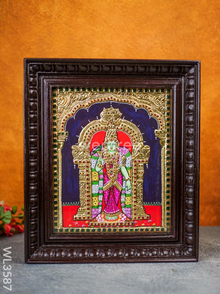 Tanjore Painting Meenakshi - Flat (Gold Foil) 12 X 10 Wl3587