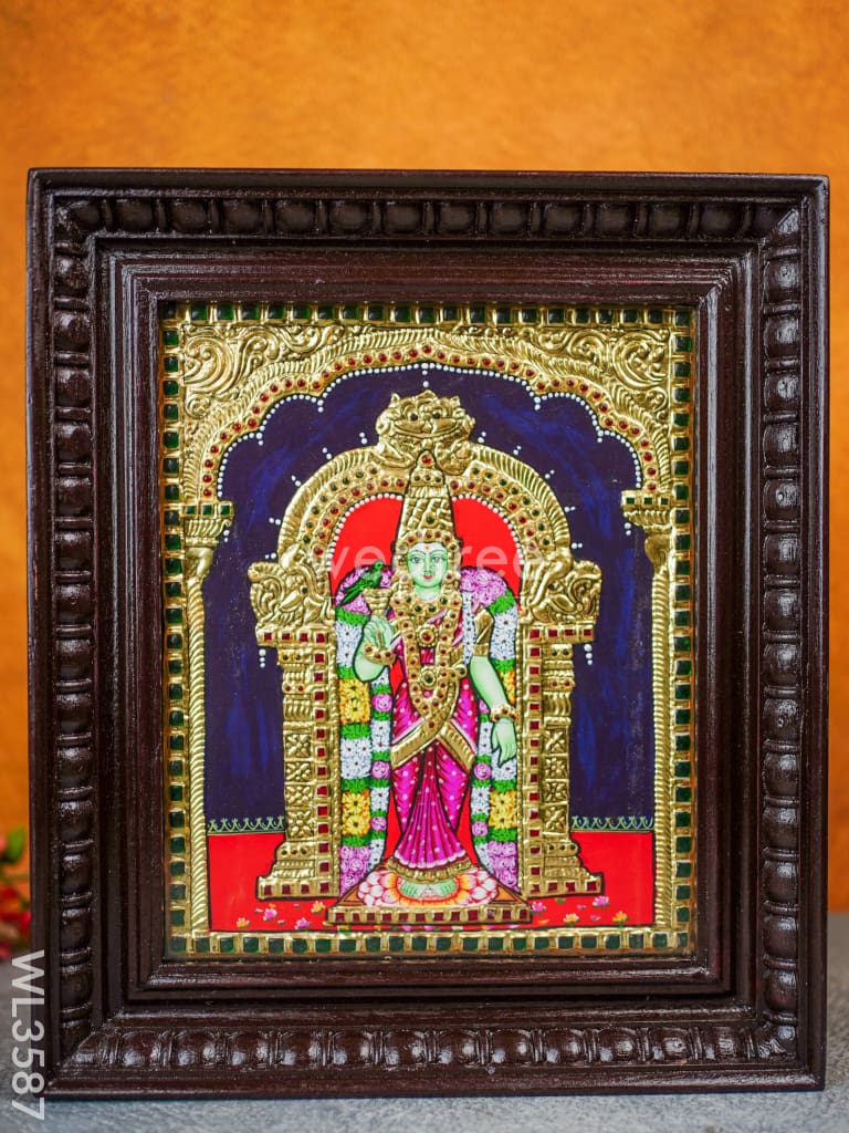 Tanjore Painting Meenakshi - Flat (Gold Foil) 12 X 10 Wl3587