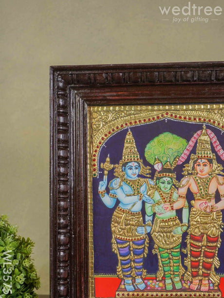 Tanjore Painting Meenakshi Kalyanam - 12 X 10 Wl3575