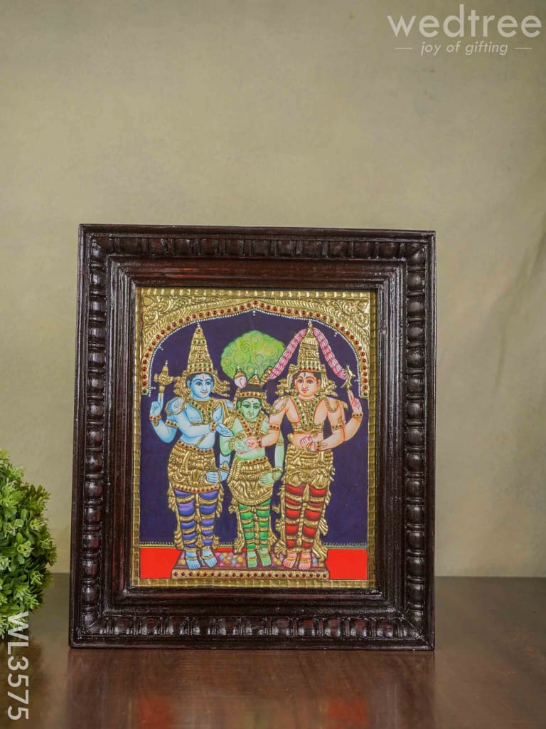 Tanjore Painting Meenakshi Kalyanam - 12 X 10 Wl3575