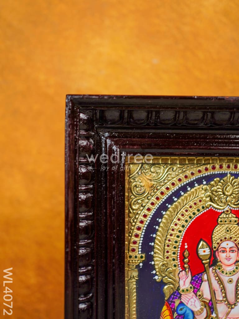 Tanjore Painting - Murugan 10 X 8 Inch Flat [Gold Foil] Wl4072