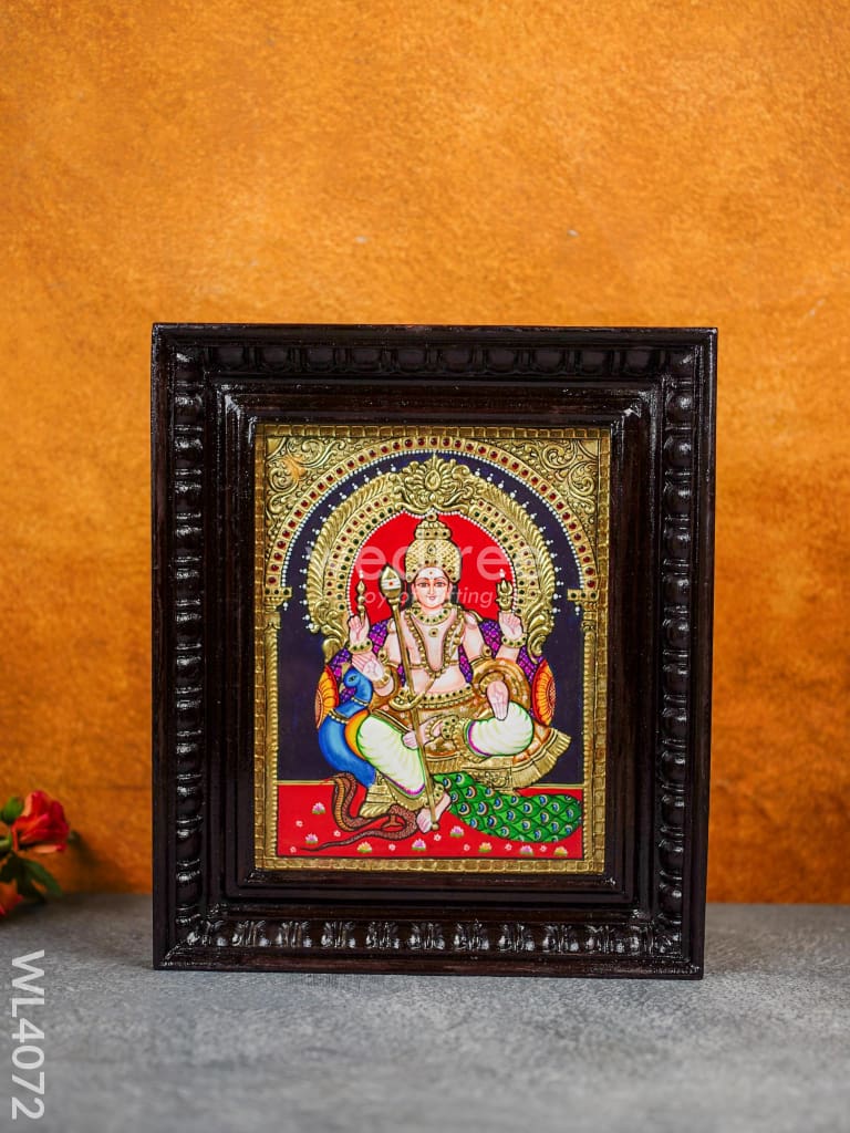 Tanjore Painting - Murugan 10 X 8 Inch Flat [Gold Foil] Wl4072