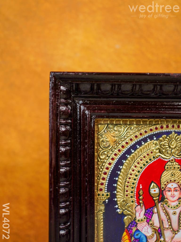 Tanjore Painting - Murugan 10 X 8 Inch Flat [Gold Foil] Wl4072