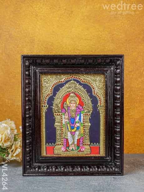 Tanjore Painting - Murugan 10 X 8 Inch Flat [Gold Foil] Wl4264