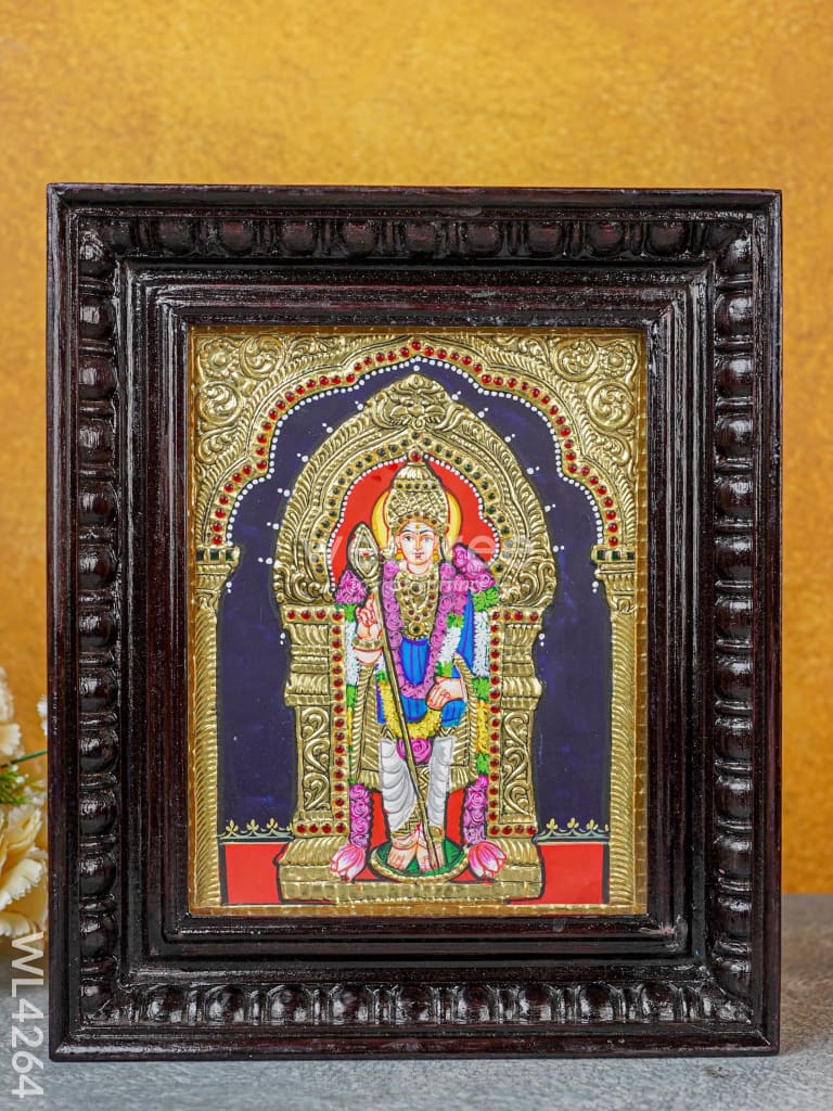 Tanjore Painting - Murugan 10 X 8 Inch Flat [Gold Foil] Wl4264