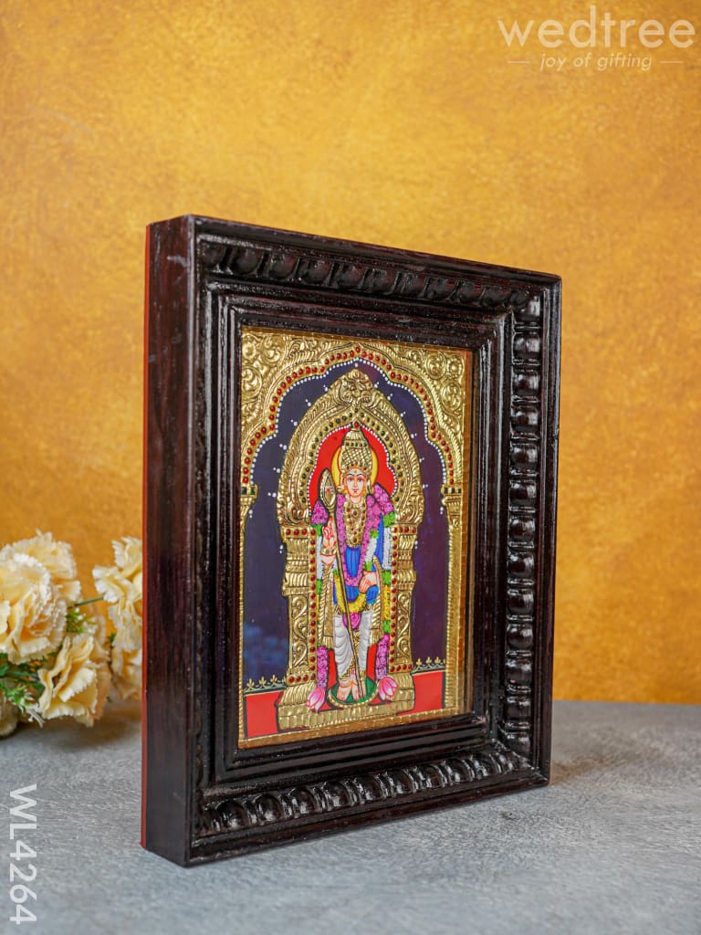 Tanjore Painting - Murugan 10 X 8 Inch Flat [Gold Foil] Wl4264