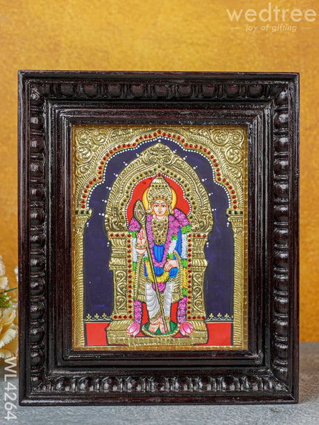 Tanjore Painting - Murugan 10 X 8 Inch Flat [Gold Foil] Wl4264