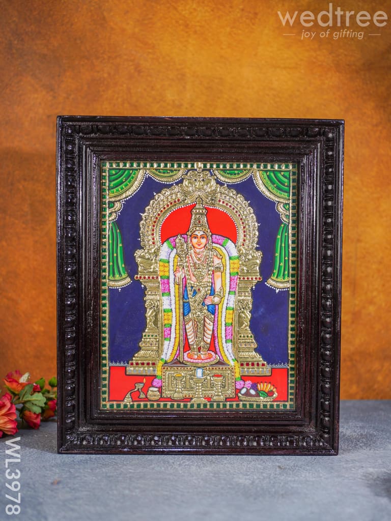 Tanjore Painting - Murugan 15 X 12 Inch Flat [Gold Foil] Wl3978