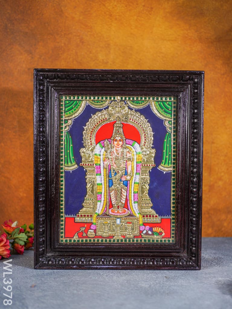 Tanjore Painting - Murugan 15 X 12 Inch Flat [Gold Foil] Wl3978